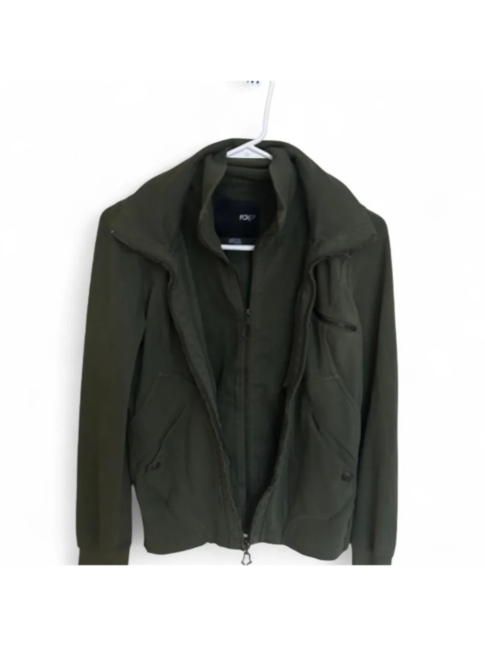 Fox Racing olive green zip-up jacket in size womens S #motocross #racing #jacket